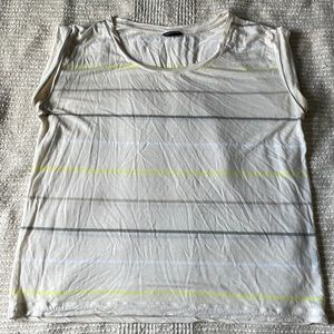 Club Monaco lyocell drapey striped top with cap sleeves, size medium